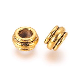 Antique Golden Tibetan Style Spacer Beads, Cadmium Free & Lead Free, Rondelle, Antique Golden, 12x7mm, Hole: 6.5mm