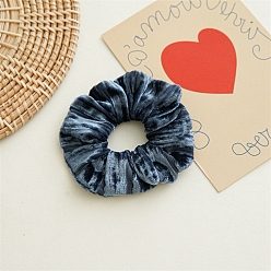 Marine Blue Velvet Elastic Hair Accessories, for Girls or Women, Scrunchie/Scrunchy Hair Ties, Marine Blue, 100mm