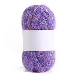 Púrpura Media 50g 40% poliéster y 60% hilo de mohair suave de fibra acrílica, hilos de bolas, bufandas suéter chal sombreros crochet hilo, púrpura medio, 2 mm