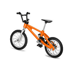 Orange Foncé Vélo miniature en alliage, pour les accessoires de maison de poupée faisant semblant de décorations d'accessoires, style aléatoire de pneu, orange foncé, 105x70mm