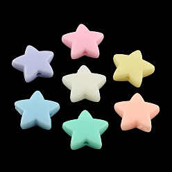 Couleur Mélangete Perles acryliques opaques, étoiles, couleur mixte, 14x14x5mm, trou: 1 mm, environ 975 pcs / 500 g