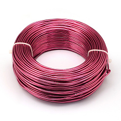 Cerise Round Aluminum Wire, for Jewelry Making, Cerise, 3 Gauge, 6.0mm, about 22.96 Feet(7m)/500g