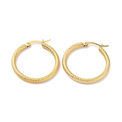 Golden Vacuum Plating 201 Stainless Steel Hoop Earrings with 304 Stainless Steel Pins for Women, Golden, 29.5x3mm, Pin: 0.6mm