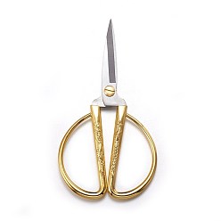 Golden Stainless Steel Scissors, with Zinc Alloy Handle, Golden, 16.8x8.8x1.5cm