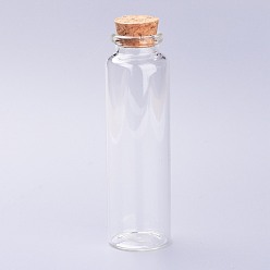 Clear Glass Bottles, with Cork Stopper, Wishing Bottle, Bead Containers, Clear, 3x10cm