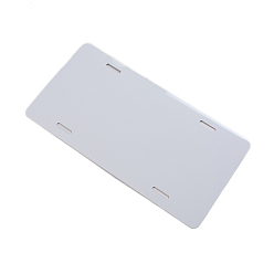 White Aluminium Blank Plates, for DIY Number Plates, White, 30.3x15.3x0.05cm, Hole: 26x6mm