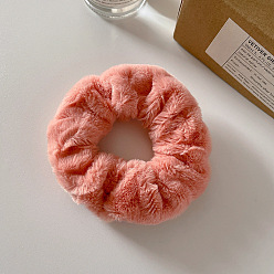 Light Coral Plush Elastic Hair Accessories, for Girls or Women, Scrunchie/Scrunchy Hair Ties, Light Coral, 120mm