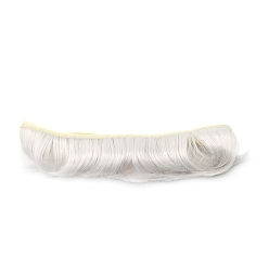 Blanco Pelo corto de la peluca de la muñeca del peinado del flequillo corto de la fibra de alta temperatura, para diy girl bjd makings accesorios, blanco, 1.97 pulgada (5 cm)