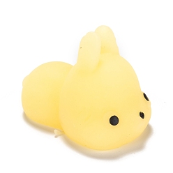 Yellow Rabbit Shape Stress Toy, Funny Fidget Sensory Toy, for Stress Anxiety Relief, Yellow, 42x25.5x30mm