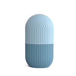 Bleu Acier Rouleau de visage de glace réutilisable en silicone en forme de colonne, porte-glaçons pour massage du visage, pour rétrécir les pores réduire les rides produits de beauté, bleu acier, 4.2x6.2x11.5 cm