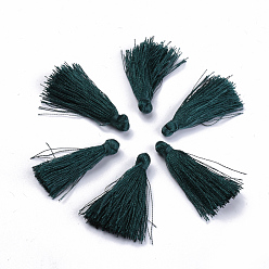 Dark Green Polyester Tassel Pendant Decorations, Dark Green, 30~35mm