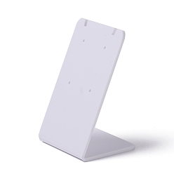 White Acrylic Earring Stands Displays, L-shaped, White, 3.6x4.95x7cm