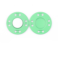 Aquamarine Iron Magnetic Buttons Snap Magnet Fastener, Flat Round, for Cloth & Purse Makings, Aquamarine, 1.25x0.15cm