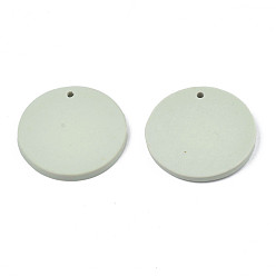 Aquamarine Handmade Polymer Clay Pendants, Flat Round, Aquamarine, 29.5~30x3mm, Hole: 1.8mm