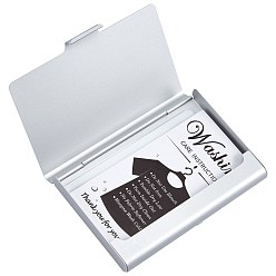 Silver Gorgecraft Aluminium Alloy Business Cards Stroage Box, Hand-push Type, Rectangle, Silver, 65x93x10mm, 2pcs