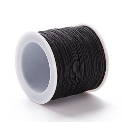 Черный Плетеной нейлоновой нити, DIY материал для изготовления ювелирных изделий, чёрные, 1.5 мм, 100 ярдов / рулон