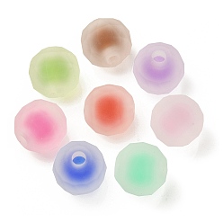 Color mezclado Abalorios de acrílico transparentes, esmerilado, talón en grano, ronda facetas, color mezclado, 15 mm, agujero: 4 mm