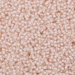 (1068) Pale Blush Pink Lined Crystal Toho perles de rocaille rondes, perles de rocaille japonais, (1068) cristal doublé rose pâle, 11/0, 2.2mm, Trou: 0.8mm, à propos 1110pcs / bouteille, 10 g / bouteille