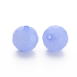 Azul de la Pizarra  Media Granos de acrílico de la jalea de imitación, facetados, rondo, azul pizarra medio, 16.5x16 mm, agujero: 2.5 mm, Sobre 288 unidades / 500 g