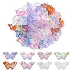 (52) Непрозрачная лаванда Прозрачные брызги, окрашенные распылением, бабочка, разноцветные, 8x15x4.5 мм, отверстие : 1 мм
