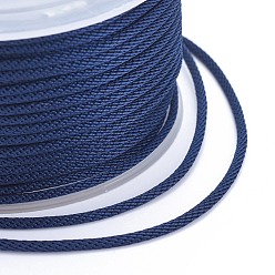 Bleu De Prusse Cordons tressés en polyester, pour la fabrication de bijoux, null, 2mm, environ 21.87 yards (20m)/rouleau