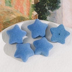 Azul Cielo Cabujones de resina flocados, estrella, luz azul cielo, 19x18 mm