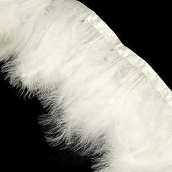 White Fashion Feather Cloth Strand Costume Accessories, White, 120~190x28~56mm, about 2m/bag