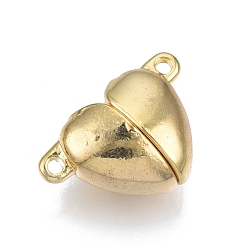 Real 18K Gold Plated Brass Magnetic Clasps, Nickel Free, Heart, Real 18K Gold Plated, 11x16.5x6.5mm, Hole: 1.2mm