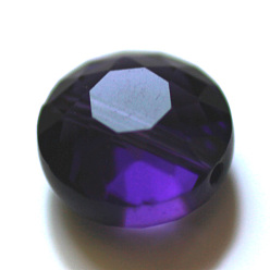 Indigo Imitations de perles de cristal autrichien, grade de aaa, facette, plat rond, indigo, 12x6.5mm, Trou: 0.9~1mm