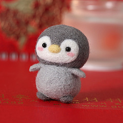 Penguin Penguin Pendant Decoration DIY Needle Felting Beginner Kits, including Wool, Felting Needle, Foam Board, Instruction, 50mm