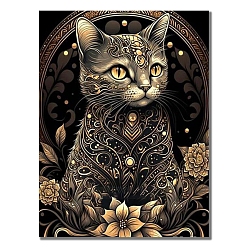 Cat Shape Diy набор для алмазной живописи, включая сумку со стразами из смолы, алмазная липкая ручка, поднос тарелка и клей глина, форма кошки, 400x300 мм