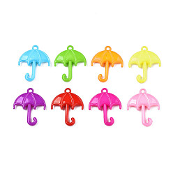 Mixed Color Opaque Acrylic Pendants, Umbrella, Mixed Color, 34x28x5.5x2mm, Hole: 2mm, about 440pcs/500g