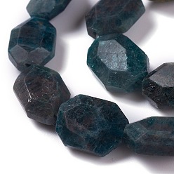 Apatite Faceted Natural Apatite Beads Strands, Oval, 18~19x13~14x6.5~7mm, Hole: 0.8mm, about 22pcs/strand, 15.55 inch(39.5cm)