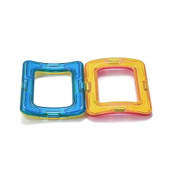 Случайный Цвет DIY пластиковые магнитные строительные блоки, 3 d строительные блоки строительные игровые доски, для детей строительные игрушки подарочные аксессуары, дугообразных, случайный один цвет или случайный смешанный цвет, 64x50x6.5 мм