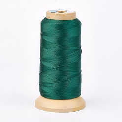 Dark Green Polyester Thread, for Custom Woven Jewelry Making, Dark Green, 0.7mm, about 310m/roll