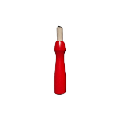 Rouge Aiguille de poinçon de broderie en bois, avec du fil de cuivre, outils de point de croix, rouge, poignée: 90x14mm, pin: 78 mm