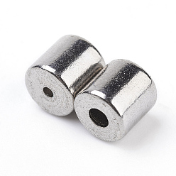 Platine Fermoirs magnétiques en laiton avec extrémités collées, colonne, platine, 9x4.5mm, trou intérieur: 2 mm, trou extérieur: 0.8 mm