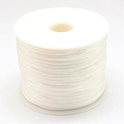 Blanco Hilo de nylon, cordón de satén de cola de rata, blanco, 1.5 mm, aproximadamente 49.21 yardas (45 m) / rollo