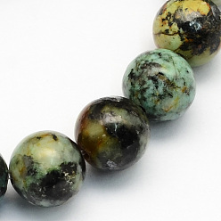 Turquoise Africaine Brins de perles rondes en turquoise africaine naturelle (jaspe), 8.5mm, Trou: 1.2mm, Environ 47 pcs/chapelet, 15.5 pouce