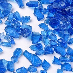 Bleu Moyen  Coe 90 verre fusible de grande taille fritte fine, pour les œuvres d'art en verre fondu créatives de bricolage, bleu moyen, 2.7~5.2mm, environ 30 g /sachet 