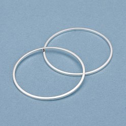 925 Sterling Silver Plated Brass Linking Rings, Long-Lasting Plated, Round Ring, 925 Sterling Silver Plated, 30x1mm, Inner Diameter: 28mm