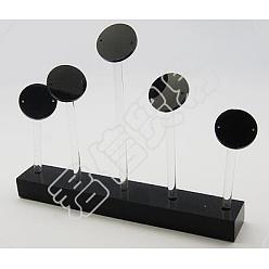 Negro Exhibición de pendientes de vidrio orgánico fingerinspire, estante de exhibición de la joyería, negro, 150x25x115 mm