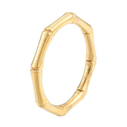 Настоящее золото 18K Ионное покрытие (ip) 201 кольцо из нержавеющей стали с бамбуковой наклейкой для женщин, реальный 18 k позолоченный, размер США 7 3/4 (17.9 мм)