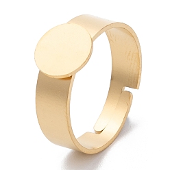 Oro 304 pierna de anillo de acero inoxidable, fornituras de anillo almohadilla, para anillos de la vendimia que hacen, ajustable, dorado, Bandeja: 8 mm, 17.2 mm