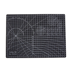 Black PVC Cutting Mat Pad, for Desktop Fine Manual Work Leather Craft Sewing DIY Punch Board, Black, 30x22x0.3cm