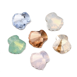 Color mezclado Cabujones de diamantes de imitación de cristal, puntiagudo espalda y dorso plateado, shell facetas, color mezclado, 14x13~14x5~5.5 mm
