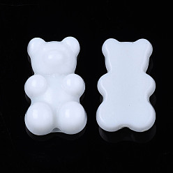 Blanc Perles acryliques opaques, ours, blanc, 18x11x7mm, Trou: 1.6mm