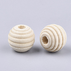 Blanc Antique Des perles en bois naturel, perles de ruche, blanc antique, 12x11mm, Trou: 3mm