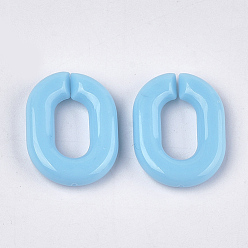 Cornflower Blue Acrylic Linking Rings, Quick Link Connectors, For Jewelry Chains Making, Oval, Cornflower Blue, 19x14x4.5mm, Hole: 11x5.5mm, about 680pcs/500g