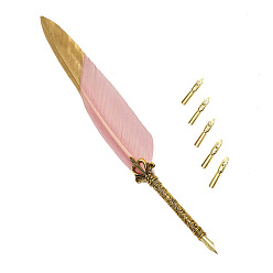 Pink Stylo trempé plume, avec pointe de stylo en alliage et pointes de rechange, pour la journée des professeurs, rose, 285x45mm